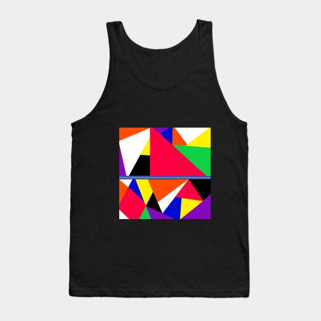 Colorful Abstract Geometric Shapes Pop Art Tank Top by Le Avryl Fleur Boutique
